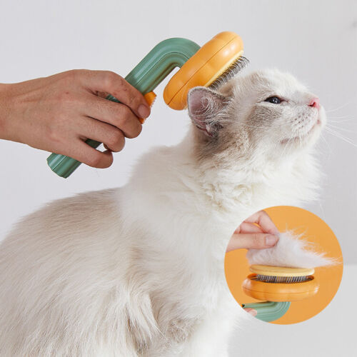 Pet Pumpkin Brush, Pet Grooming Self Cleaning Slicker Brush For Dogs Cats Puppy Rabbit, Cat Brush Grooming Gently Removes Loose Undercoat, Mats Tangled Hair Slicker rooming Gently