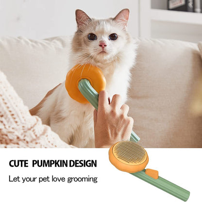 Pet Pumpkin Brush, Pet Grooming Self Cleaning Slicker Brush For Dogs Cats Puppy Rabbit, Cat Brush Grooming Gently Removes Loose Undercoat, Mats Tangled Hair Slicker rooming Gently