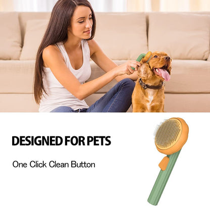 Pet Pumpkin Brush, Pet Grooming Self Cleaning Slicker Brush For Dogs Cats Puppy Rabbit, Cat Brush Grooming Gently Removes Loose Undercoat, Mats Tangled Hair Slicker rooming Gently