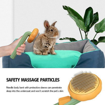 Pet Pumpkin Brush, Pet Grooming Self Cleaning Slicker Brush For Dogs Cats Puppy Rabbit, Cat Brush Grooming Gently Removes Loose Undercoat, Mats Tangled Hair Slicker rooming Gently