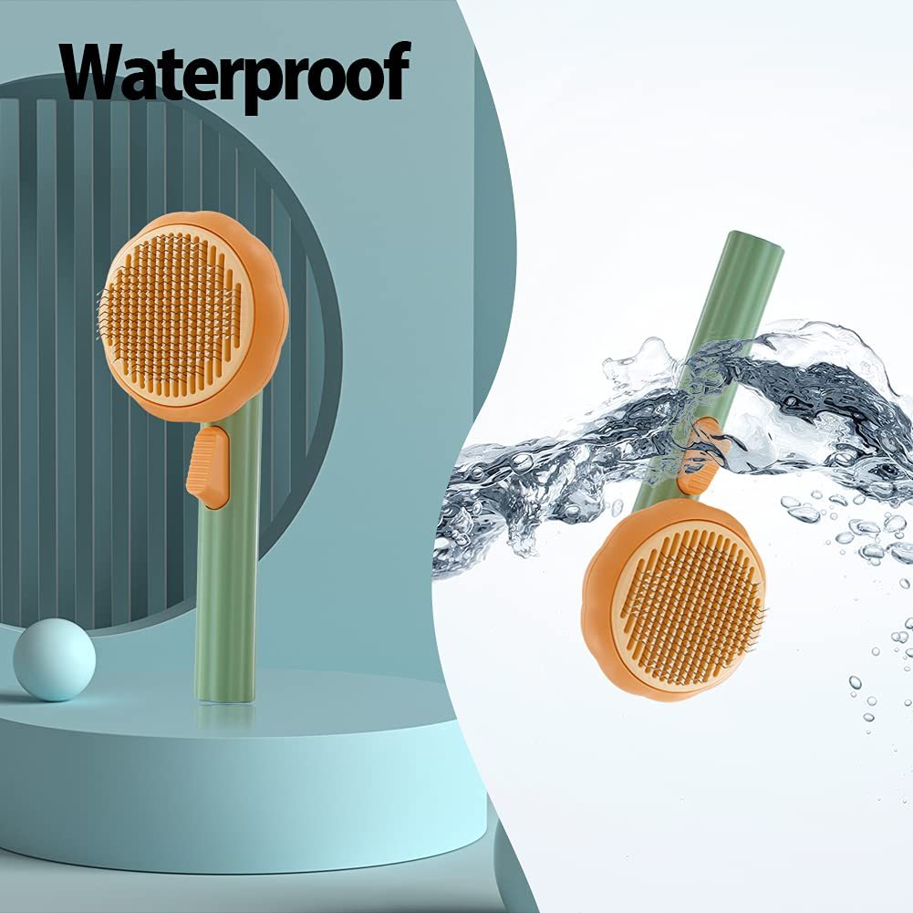 Pet Pumpkin Brush, Pet Grooming Self Cleaning Slicker Brush For Dogs Cats Puppy Rabbit, Cat Brush Grooming Gently Removes Loose Undercoat, Mats Tangled Hair Slicker rooming Gently