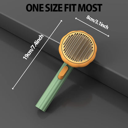 Pet Pumpkin Brush, Pet Grooming Self Cleaning Slicker Brush For Dogs Cats Puppy Rabbit, Cat Brush Grooming Gently Removes Loose Undercoat, Mats Tangled Hair Slicker rooming Gently