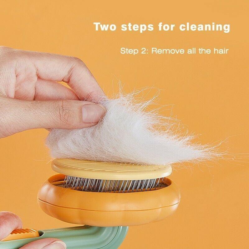 Pet Pumpkin Brush, Pet Grooming Self Cleaning Slicker Brush For Dogs Cats Puppy Rabbit, Cat Brush Grooming Gently Removes Loose Undercoat, Mats Tangled Hair Slicker rooming Gently